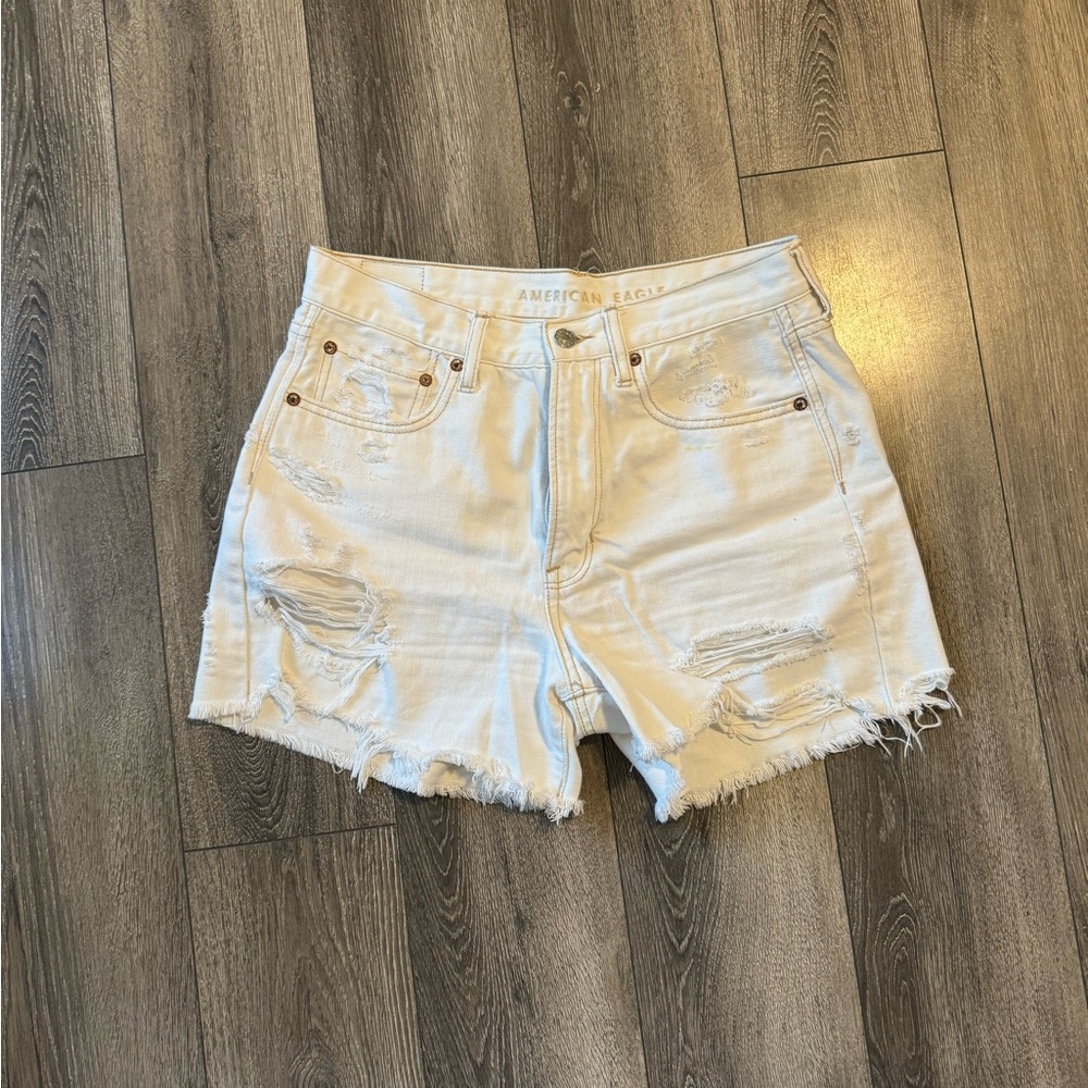 White denim shorts
